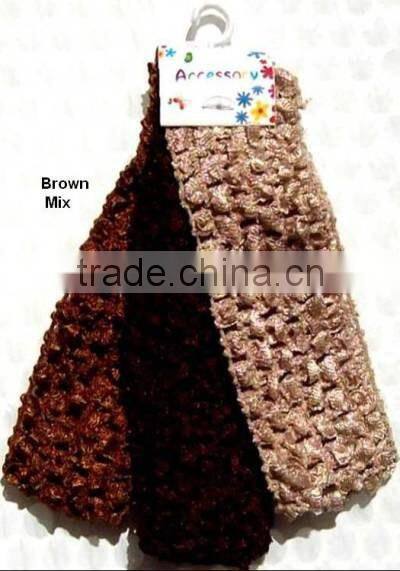 New arrival High Quality 1.5" Wide elastic handmade plain crochet headband for baby tutu tops girl accessories hairband