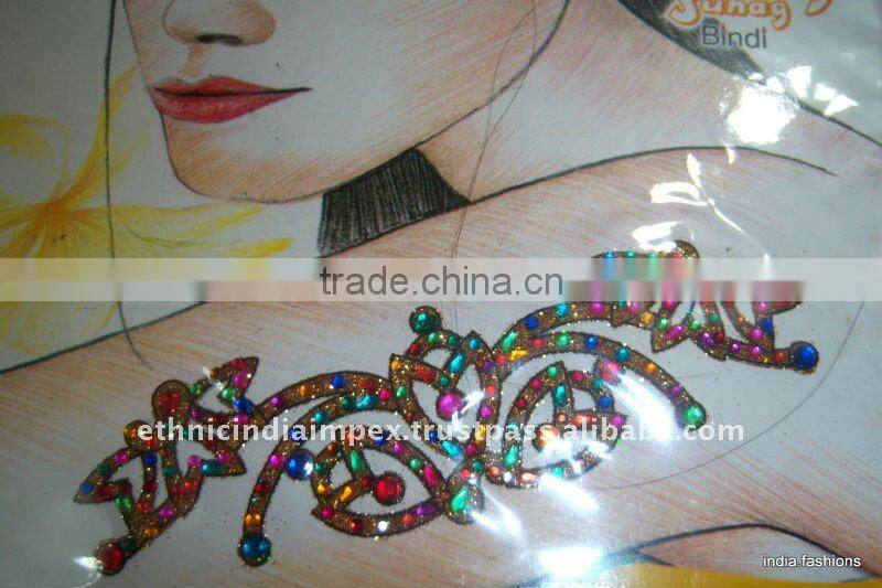 GLITTER ARM CRYSTAL BODY TATTOO BINDI STICKER , PAYPAL