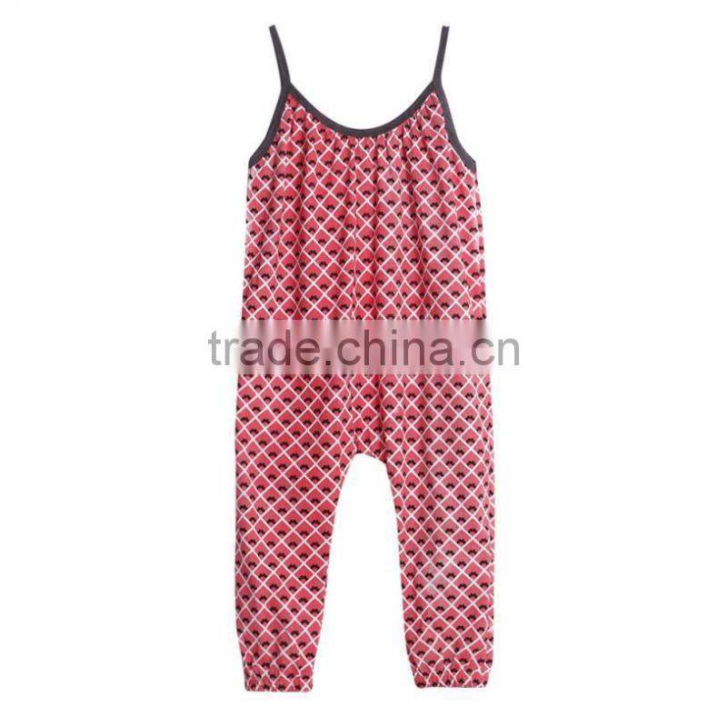 2017 Latest design girl clothing kids clothes wholesale cotton jumpsuit Clothing summer newborn printed baby romper