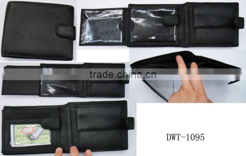 Fashion black napa genuine leather purse money for men