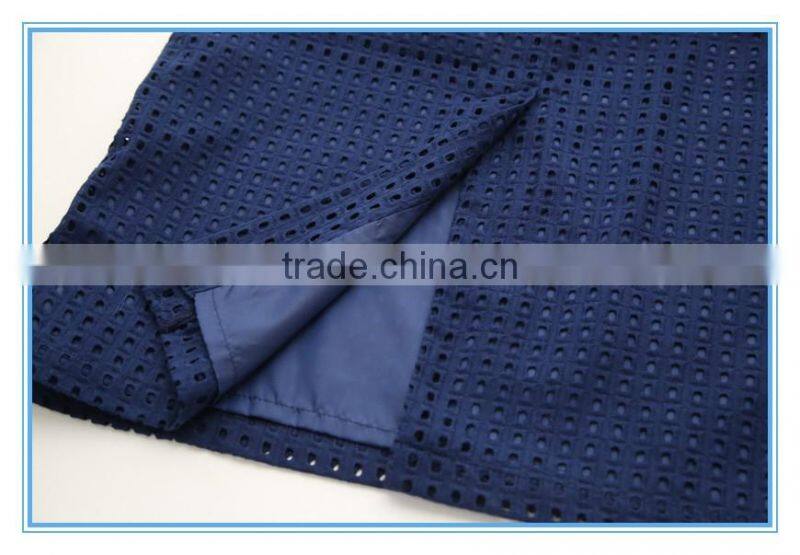 Organic 100% Cotton Eyelet Embroidery Business Suits Lady Church Suits