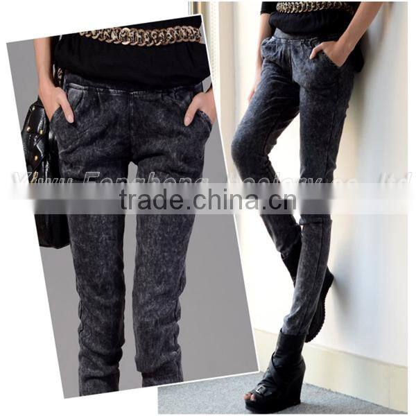 The autumn of the new imitated jeans stretch leggings