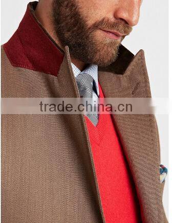 2014 Men Coat Brown color slim fit