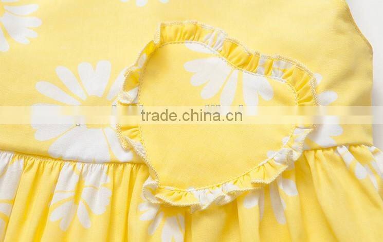 New European and American Cute Princess Dress Daisy Printed Frock