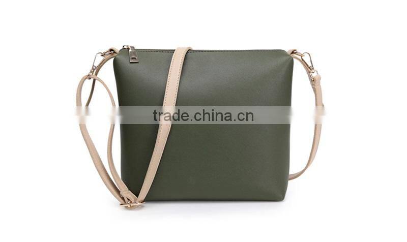 Army Green Metal Handle Handbag Fashion Messenger Bag