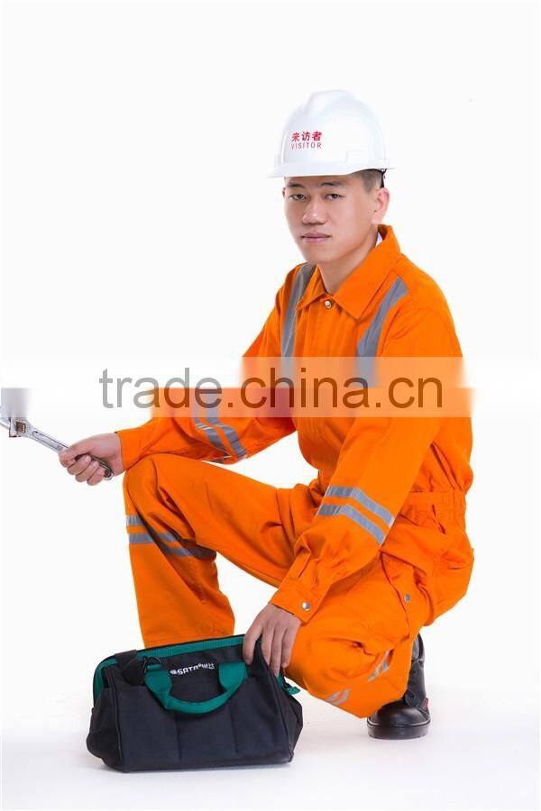 Mens Orange anti shrink chest pocket working clothes