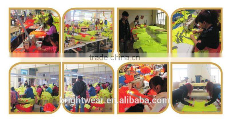 ANSI 100% polyester hi vis safety contrast T-shirt with 3M reflective tapes