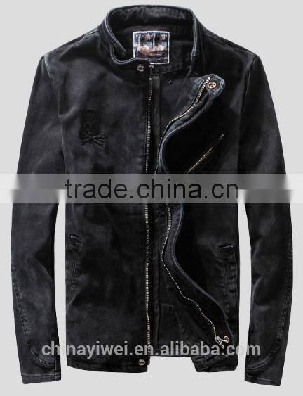 custom black mens denim jacket