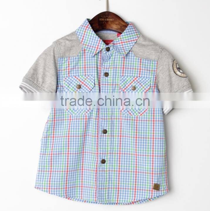 Summer cotton knit boys wear short sleeve children clothing kids shirt pattern of 2 3 4 5 6 7 8 9 10 years old