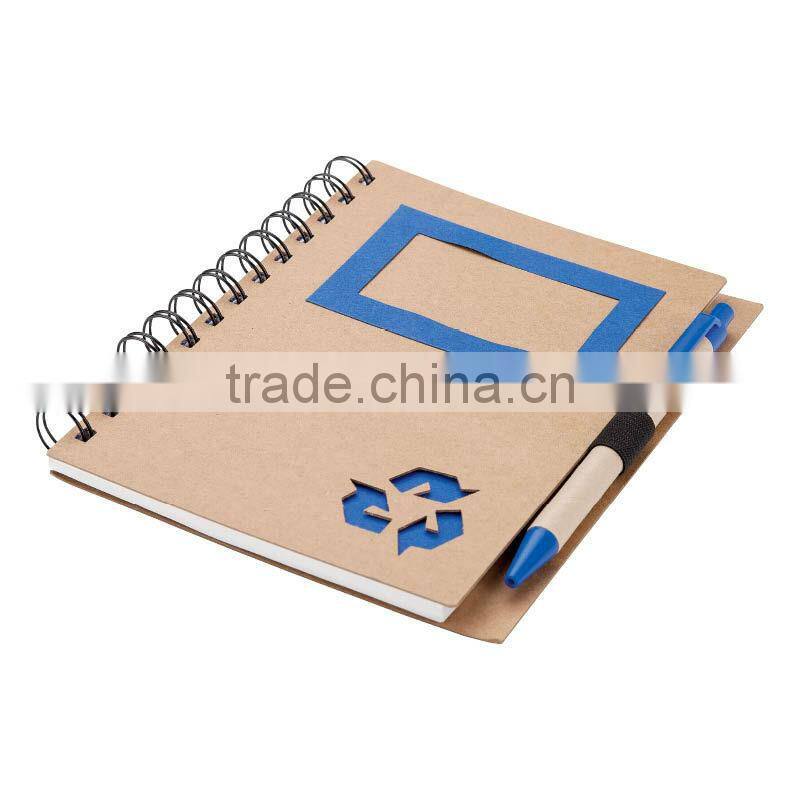 Kraft cover promotion notebook with pen