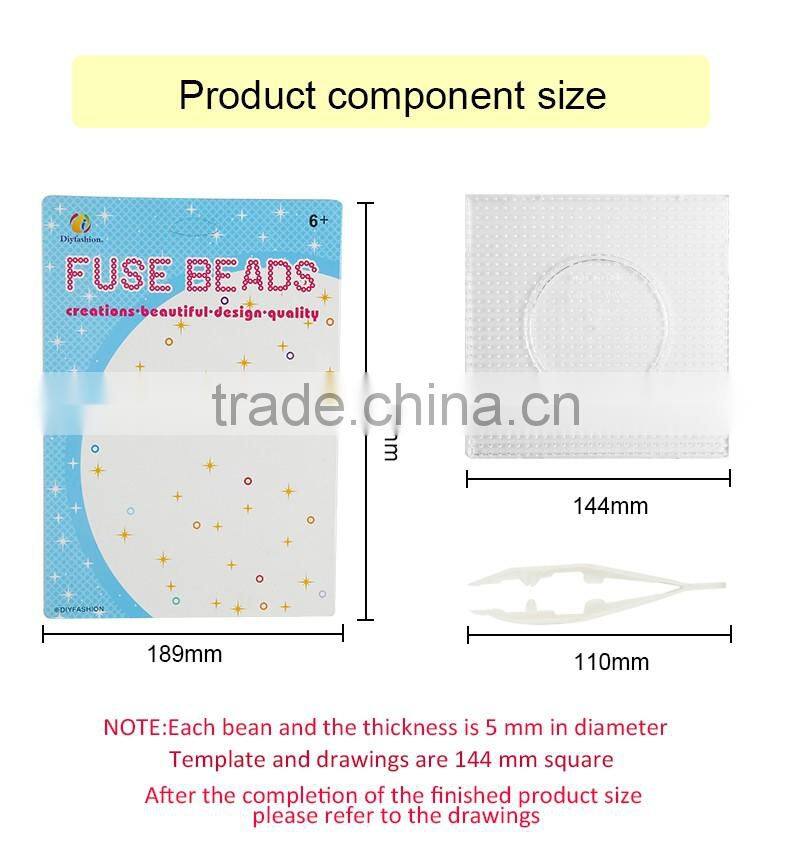Diyfashion Educational craft 5mm mini hama perler beads set with pegboard iron paper and twezzer fuse beads toys for kids 18027