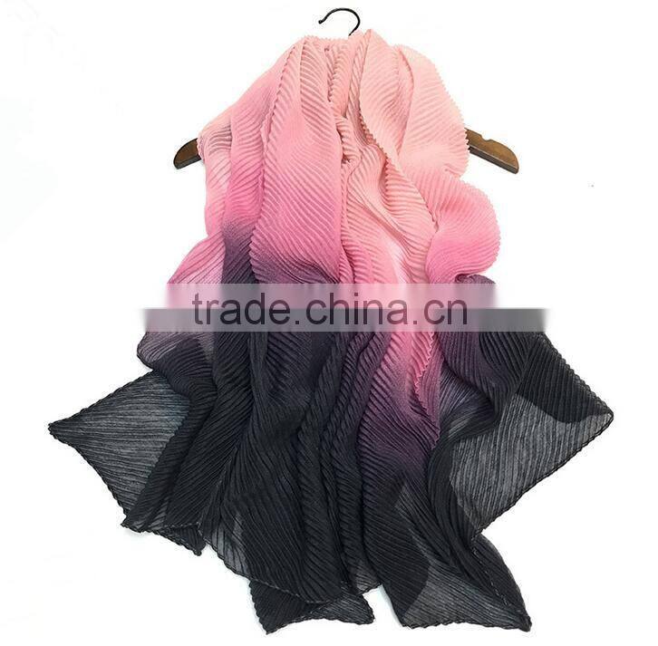 New creative fashion color gradual change scarf women spring summer scarves shawl
