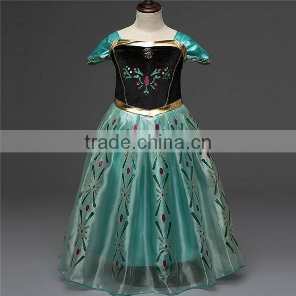 Wholesale Frozen dress Children performing dress Frozen Anna fashion dress high quality