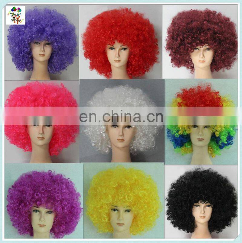 Cheap Colors Synthetic Party Sports Fan Big Curly Afro Wigs HPC-0014