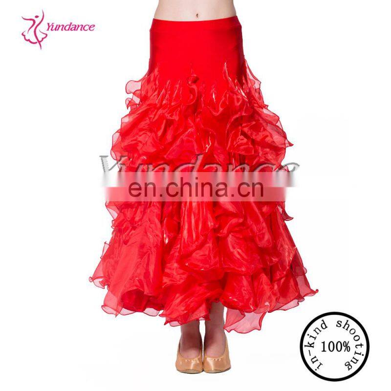 spain dance costumes red ruffles AB055