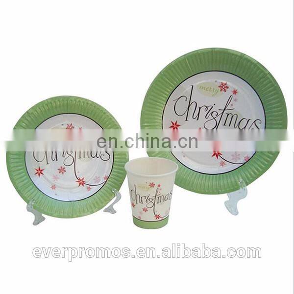 Customized Colorful Competitive Price Chrismats Lavender Paper Sets Birthday Paper Plate Cups