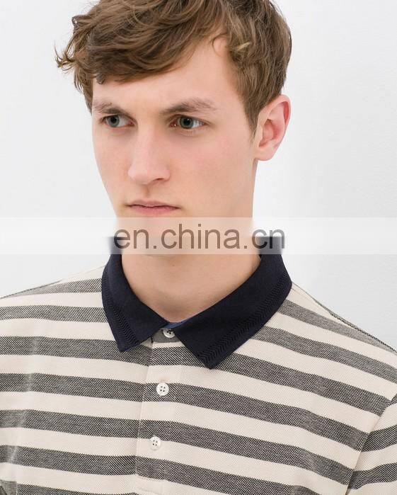 T-shirt polo, wholesale new fashion stripe polo shirts for men