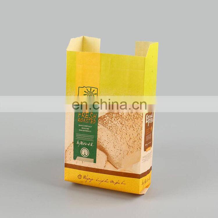 Factory Cheap Price customized bread take away brown kraft bag,grease proof paper food packaging bag