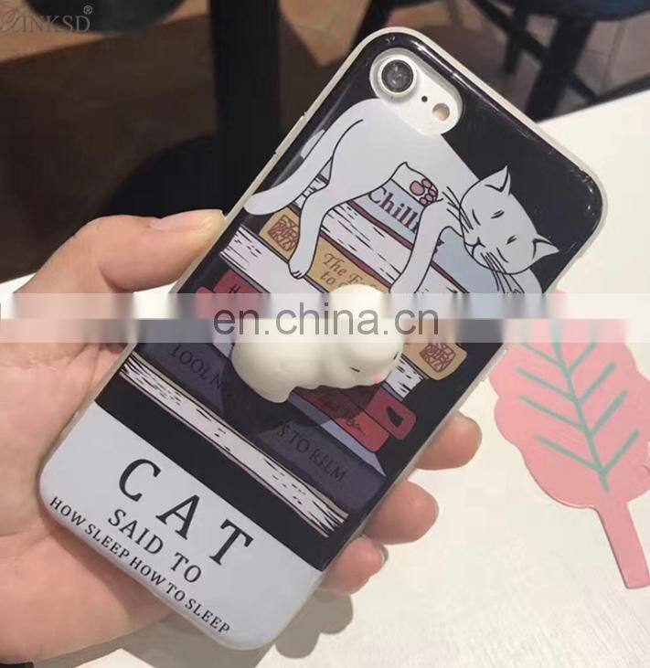 china suppliers cheap 3D squishy cat Q Bounce aliotterbox phone case/cell phone cases
