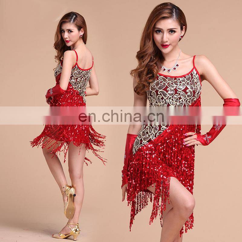 BestDance Dance Latin latin dance dress cheap Tassel Sequin Fringe Flapper Dress