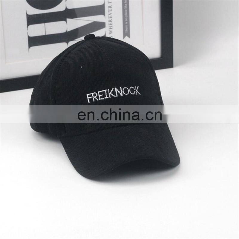 Fashion unisex corduroy embroidery snapback baseball cap
