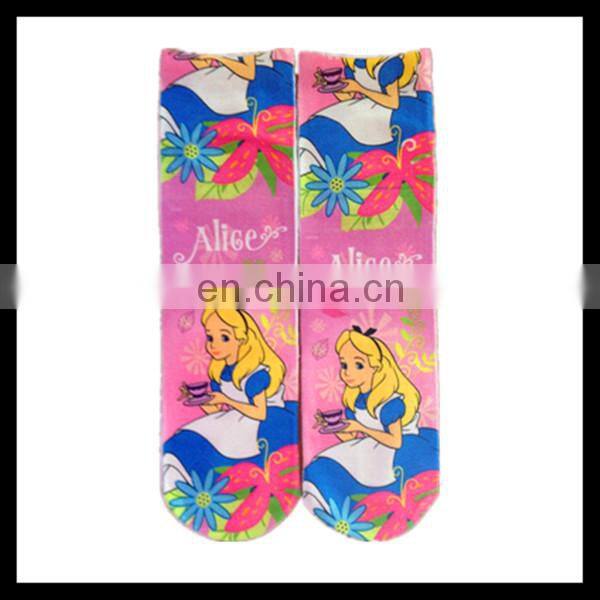 hot sale digital print cartoon tube socks