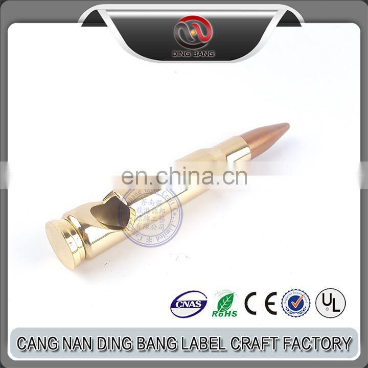 Top Quality Cheap Promotional Gifts Custom Fashional Metal Antique Gold 50 Caliber Bullet Bottle Opener