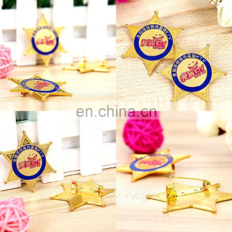 personalized sheriff badge no minimum order metal reusable name badge plate carved desk name plates badges