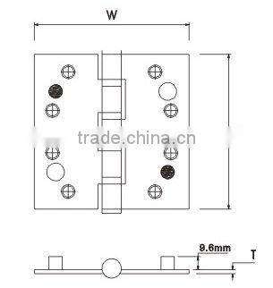 SS404030-4BB-S2:304 Stainless Steel Door Hinges with Security Pin