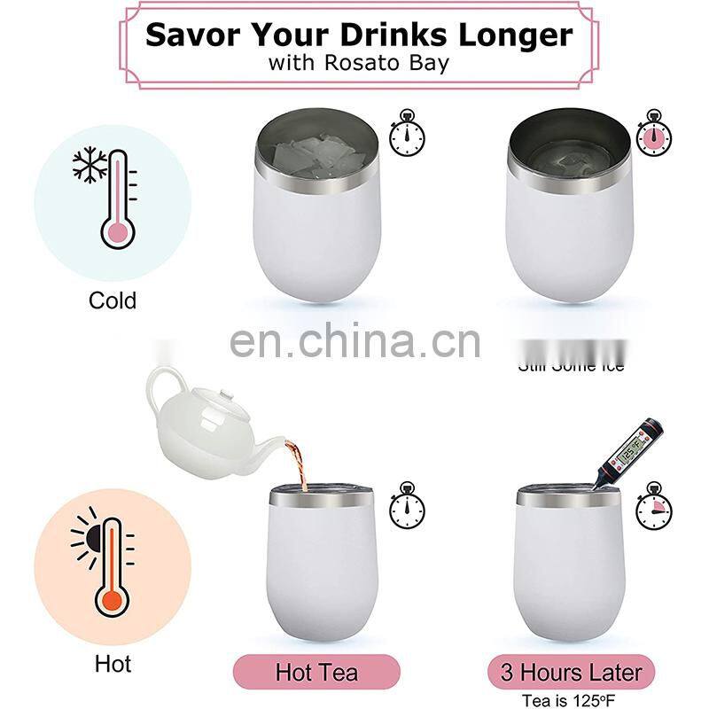 12oz 360ml good morning mug stainless steel tumbler double wall insulated wine tumbler custom