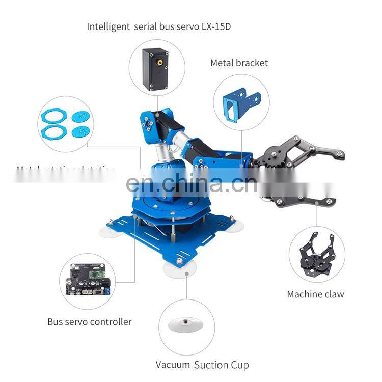 6DOF Robot Arm 6-Axis Aluminum Robotic Arm with Servos Finished Version for Arduino Scratch