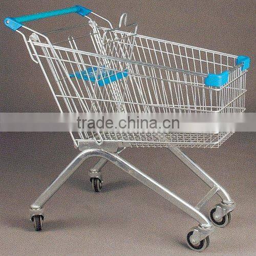100L zinc plated alibaba metal shopping trolleys supermarket trolley