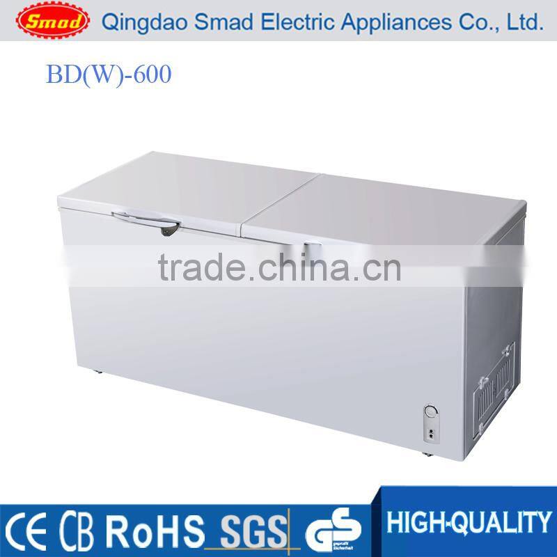 600L Double Top Open Door Large Capacity Deep Chest Freezer With Basket
