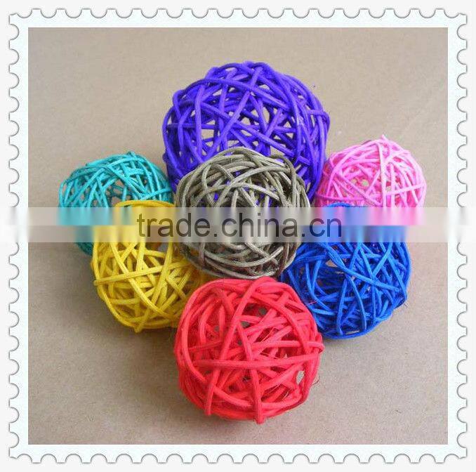 colorful natural weaving decorative rattan ball
