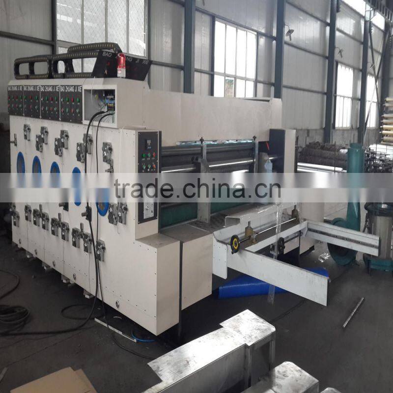 Lead edge feeder two colors printing slotter machine box making machine