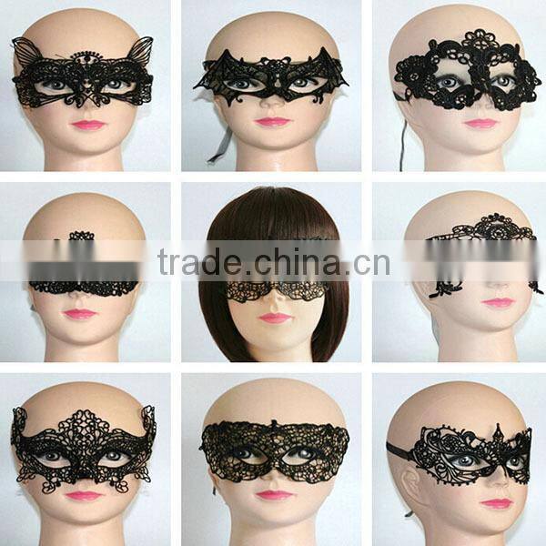 Cheap in stock black lace masquerade ball mask bulk Eye Mask Sexy Lace Venetian Masquerade fancy dress costume