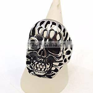 Rocker stainless steel jewelry punk skull rings for men