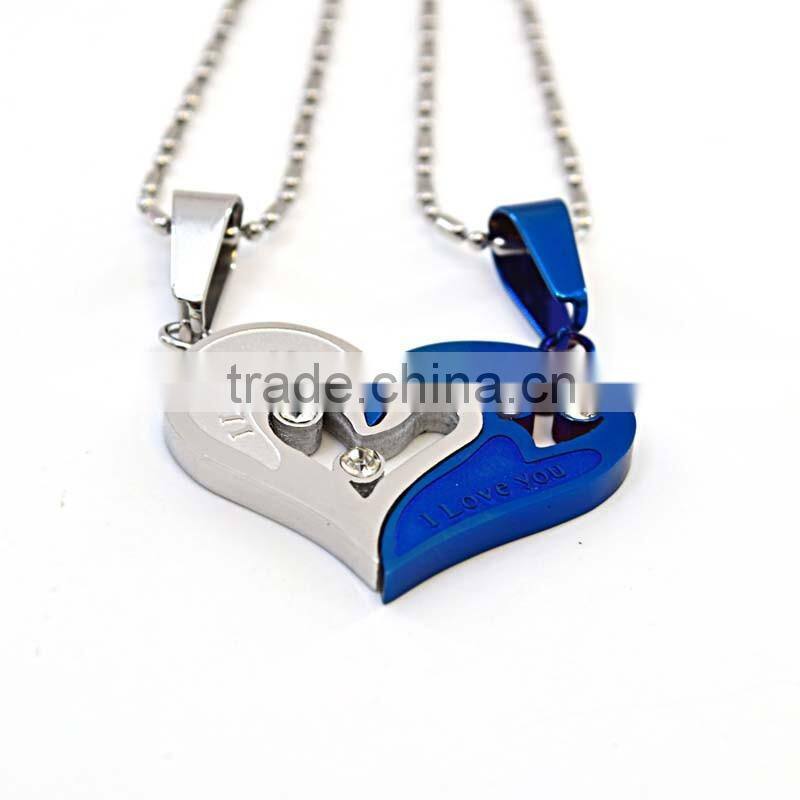 accessories heart necklaces plate color couple half heart pendants