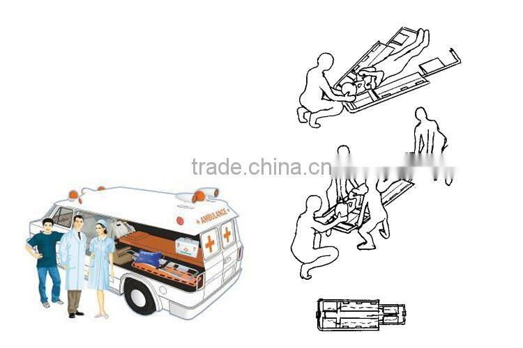 medical first aid aluminum alloy foldaway stretcher