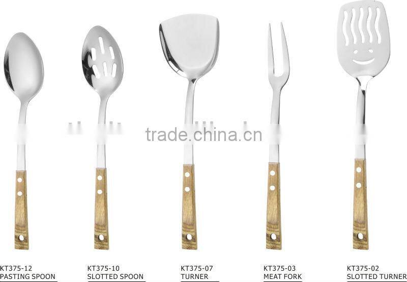 WOODEN HANDLE KITCHEN UTENSIL SETS
