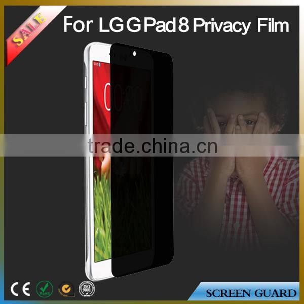 High reputation privacy screen protector/film for LG G pad 8.0