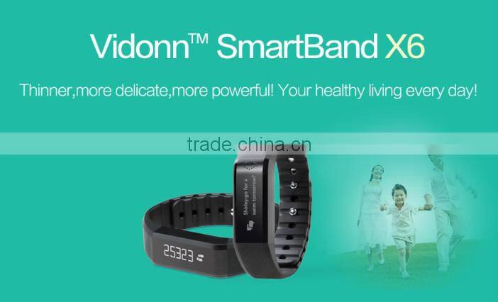 2015 Vidonn X6 caller ID & SMS 3d accelerometer smart wristband calories watch