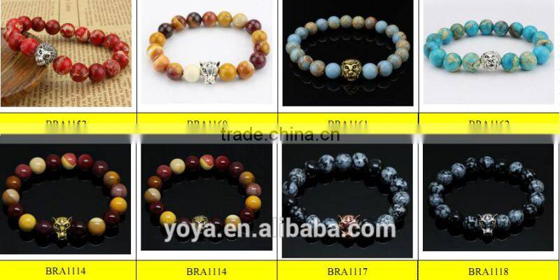 BRH1502 elastic bracelet, blue agate beaded blue druzy bracelet