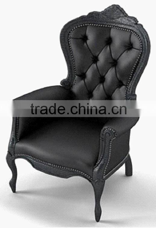 Black leather hotel wooden chair XYD450