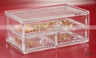 Acrylic jewelry organizer/ Acrylic holder with drawer/ acrylic box / chest of drawers