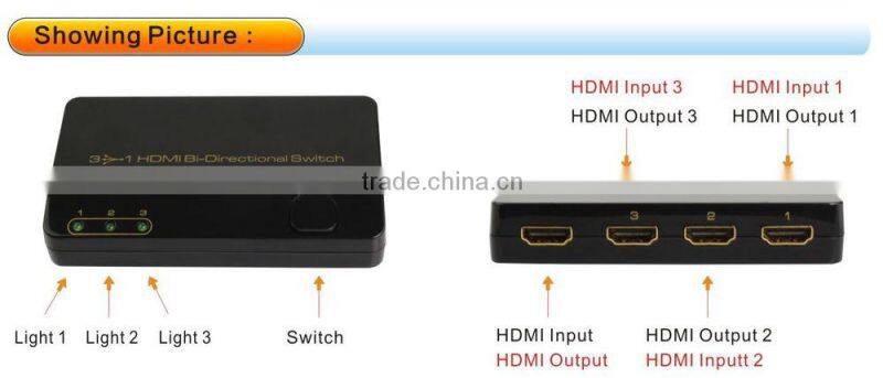 4K Bi-Direction 3 to 1 HDMI Switch HDMI Splitter 1x3