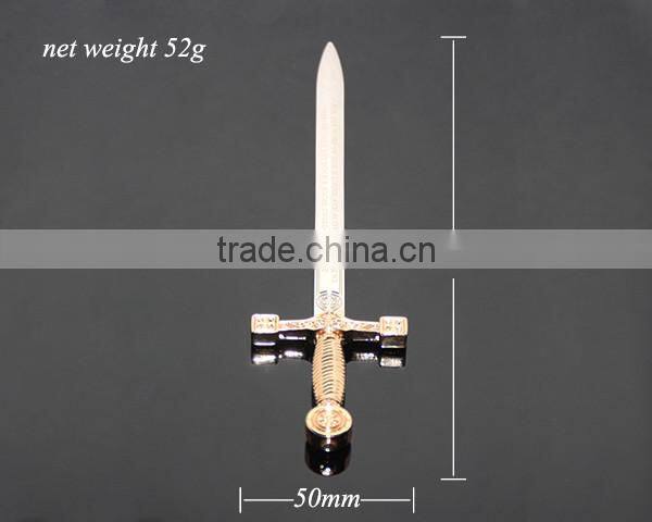 Sword Shape Customized Souvenirs Zinc Alloy Silver Color Metal Sword Letter Opener