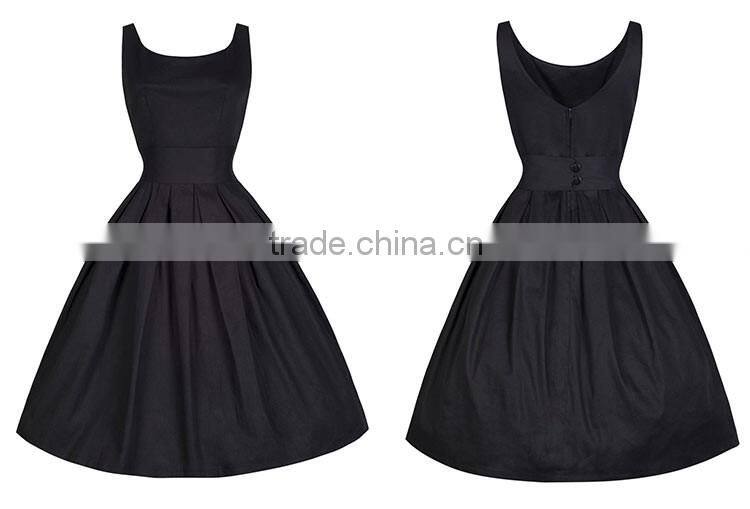 Women's vintage clothing cotton umbrella swing rockabilly dress