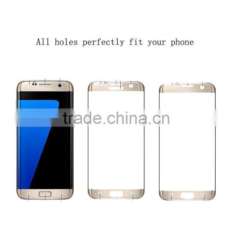 All colors screen protector for s7 edge curved tempered glass cover phone edge