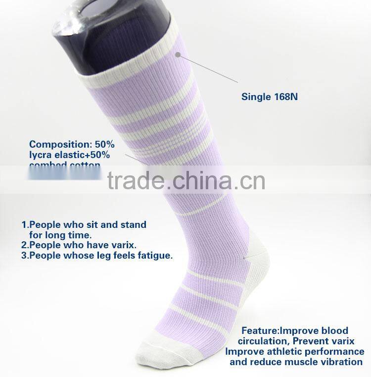 50%lycra elastic compression sport stockings in hot sale